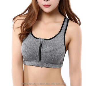 Soutien-gorge de sport pour femmes Running Front Zipper Movement Bra Yoga Padded Fitness Tops Cycling Workout Sport Bra - Product Image 1