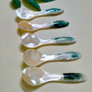 Juego de cuchara de concha de nácar y cuchara de madera para servir, perfecto para comida blanda de caviar, cuchara de concha elegante para una buena cena - Product Image 6