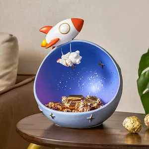 Boîte de rangement mignonne créative pour enfant, astronaute volant astronaute, belle assiette céleste