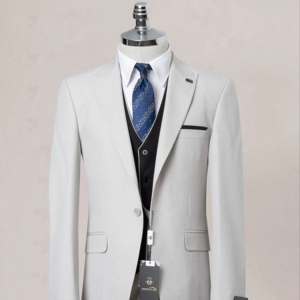 ชุดสูทผ้าโพลีเอสเตอร์สำหรับผู้ชายทรงสลิมฟิตชุดแต่งงานแบบเป็นทางการ - Product Image 4