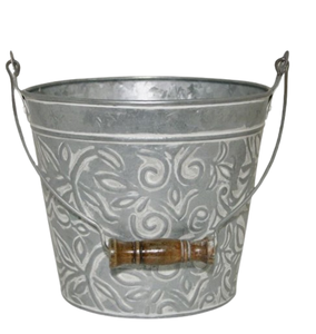 Set of Three Modern Galvanized <b>Planters</b> with Rope Handle Indoor <b>Outdoor</b> Home Decorative Garden Flowerpot & <b>Planter</b> - Product Image 2