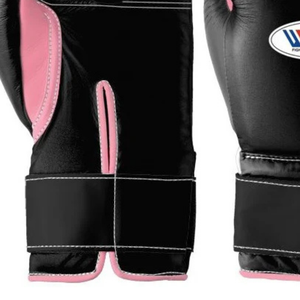 Gants de boxe professionnels en cuir noir et rose, avec fermeture velcro au poignet, pour l'entraînement et le sparring, pour hommes et femmes - Product Image 3