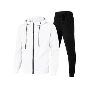 Comprar logotipo personalizado de dos piezas de los hombres con capucha pantalones de chándal conjunto de tallas grandes de invierno chándal para hombres - Product Image 1