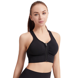 Soutien-gorge de sport sans couture pour le yoga, à fort impact, anti-chocs, froncé, confortable, respirant, pour l'entraînement, le fitness, le yoga, soutien-gorge de sport grande taille - Product Image 2