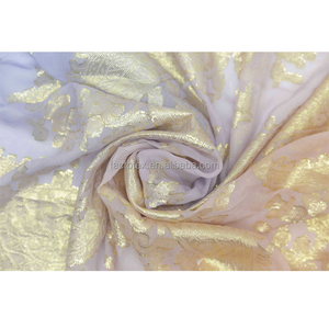 2024 mới nhất thiết kế tùy chỉnh khá tìm kiếm Dot voan mạ vàng lá in lụa chiffon - Product Image 5