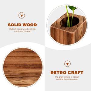 VASES en bois grand bourgeon Vase en bois Vase à fleurs étanche à la main Pots de plantes pot de fleurs décoratif arrangeant des Bouquets - Product Image 5