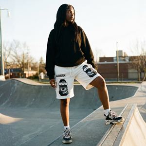 Shorts Bermuda pour femmes en polyester/coton, sur mesure, style streetwear 3D en relief, coupe ample, décontracté, pour la salle de sport, demi-pantalon, fabricant, vente en gros, OEM - Product Image 5