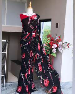 Sari Georgette moderno para bodas Diwali Graduaciones Playas-Producto de tendencia - Product Image 5