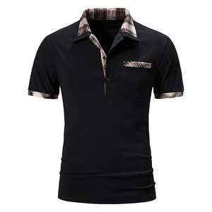 Venta al por mayor 100% algodón de los hombres para camisas logotipo bordado personalizado estilo formal liso 180g antiarrugas comprimido cuello redondo corto - Product Image 3