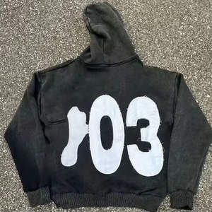 Jersey personalizable de estilo estadounidense para hombre, chándal con cremallera completa, pantalones acampanados con capucha y logotipo con estampado de hojaldre apilado en 3D, talla XS - Product Image 5