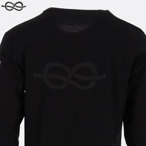 Camiseta negra de manga larga, sudadera gráfica, diseño de fábrica OEM, 100% de algodón, venta al por mayor, cuello redondo, personalizado, Unisex, de gran tamaño - Product Image 3