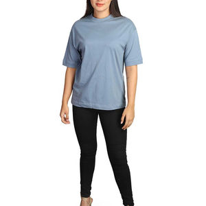 Camiseta de Mujer de Alta Calidad al por Mayor, Cuello Redondo, Manga Corta, Clásica, Talla Grande, 100% Algodón, Transpirable, Camiseta Corta - Product Image 6