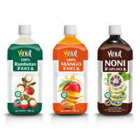 Groothandel Dranken Vietnam - 1000ml Frisdrank 100% Fruitsap: Rambutan, Mango, Noni Fruit - Gratis Sample - Private Label OEM