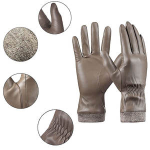 Latest High Quality <b>Women</b> and Men <b>Leather</b> Fashion <b>Gloves</b> / <b>Leather</b> Made New Touchscreen Warm Outdoor Winter <b>Gloves</b> for Sale - Product Image 4