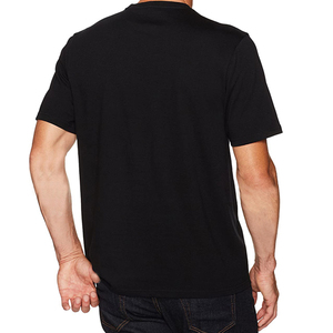 Camiseta negra transpirable estilo Hip Hop de 180G para hombre, logotipo personalizado impreso, cuello redondo, hilo teñido, Manga corta estirable para primavera - Product Image 3