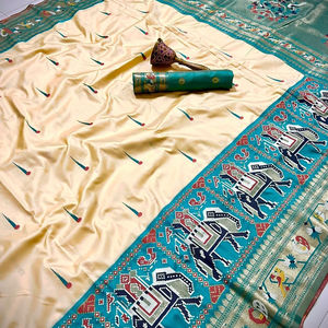 PURA SUAVE KANCHIVRAM PATOLA PETHANI SEDA ORIGINAL PURA ZARI PATOLA DISEÑO Y MINAKARI FRONTERA Y PESADO MINA ZARI TEJIDO - Product Image 2