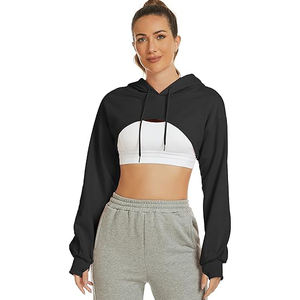 Modern Cropped Hoodie Women Sexy Short Hooded Sweatshirt Long Sleeve Cotton Streetwear Fashion <b>Top</b> Casual Comfort Wear - Product Image 1