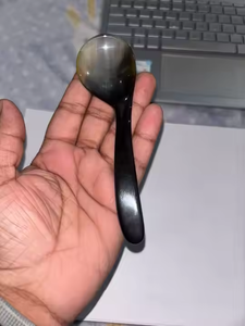 Cubiertos de cuerno de búfalo y buey natural Cuchara de servir de mesa a precios asequibles por artesanía de media luna - Product Image 4