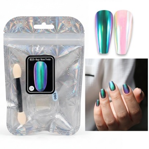 Poudre à ongles holographique effet miroir, poussière acrylique métallique chromée pour nail art en gel, DIY, manucure en salon - Product Image 1