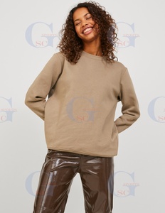 Long Sleeve <b>Tops</b> for Women High Quality <b>Winter</b> Fleece Sweat Shirt with Custom Brand Designing and Printing on Wholesale Price - Product Image 3