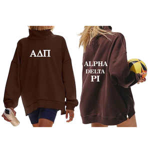 Sweat à capuche Alpha Delta Pi surdimensionné de haute qualité, personnalisé, respirant, manches longues, en coton écologique, brodé pour hommes - Product Image 1