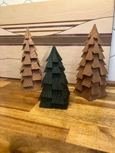 AVEC ARBRE DE NOËL DÉCORATION ÉCOLOGIQUE CADEAU FAIT MAIN Arbre en bois ornemental Fabriqué en cerisier un arbre pour toute saison - Product Image 3
