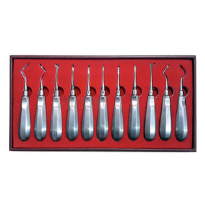 Juego de 10 Elevadores de Raíces Dentales Manuales de Acero Inoxidable, Kit de Cirugía General, Bein Flohr Heidbrink - Product Image 4