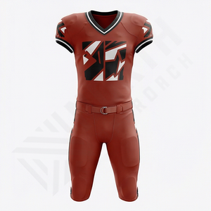 Maillot de football américain en jersey de polyester à maille respirant, à épaules tombantes, avec motif vintage, personnalisable par sublimation, haute performance, grande taille pour homme - Product Image 1