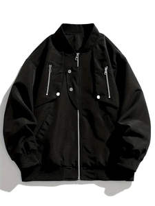 Veste bomber pour homme, logo personnalisé OEM ODM, devant, extérieur, col montant, coupe-vent et respirante - Product Image 6