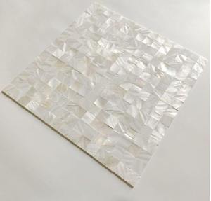 Mosaïque carrée en nacre indienne, carreaux muraux en coquillages faits à la main pour la décoration de bureau - Product Image 4