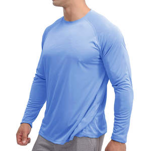 Camisetas de pesca al aire libre para deportes de secado rápido, camisetas de pesca de manga larga en blanco para hombres, Sudadera con capucha con máscara UPF 50 + ligero - Product Image 1