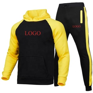 Haute qualité High Street Joggers hommes ensembles formation vêtements de sport Jogging costumes Patchwork couleur bloc à capuche vêtements hommes - Product Image 5