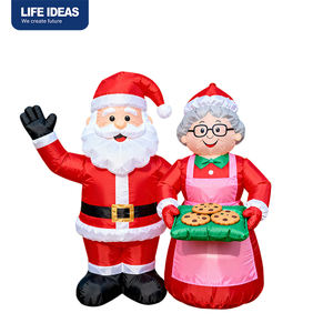 6 FT <b>Inflatable</b> Santa Holding Gift Box LED <b>Christmas</b> Blow up Ornament for <b>Outdoor</b> Yard Lawn and Garden Holiday Decoration - Product Image 4