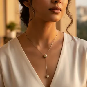 Collar en Y de Plata 925 para Mujer con Citrino, Joyería de Cristal - Product Image 2