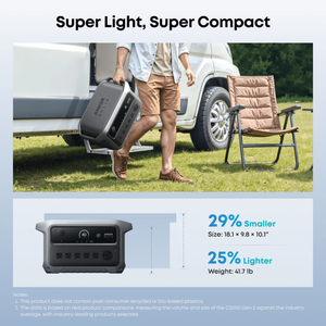 Station d'alimentation portable Anker SOLIX C2000 Gen2 |   2 048 Wh / 2 400 W (4 000 W en crête) |   Recharge ultra-rapide en 58 minutes |   Extensible jusqu'à 4 kWh - Product Image 6