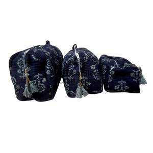 <b>Black</b> Your Essentials Bohemian Zipper Closure Eco-Friendly Multipurpose Pouch <b>Bag</b> with 3 Pouches for Makeup & Travel Storage - Product Image 2