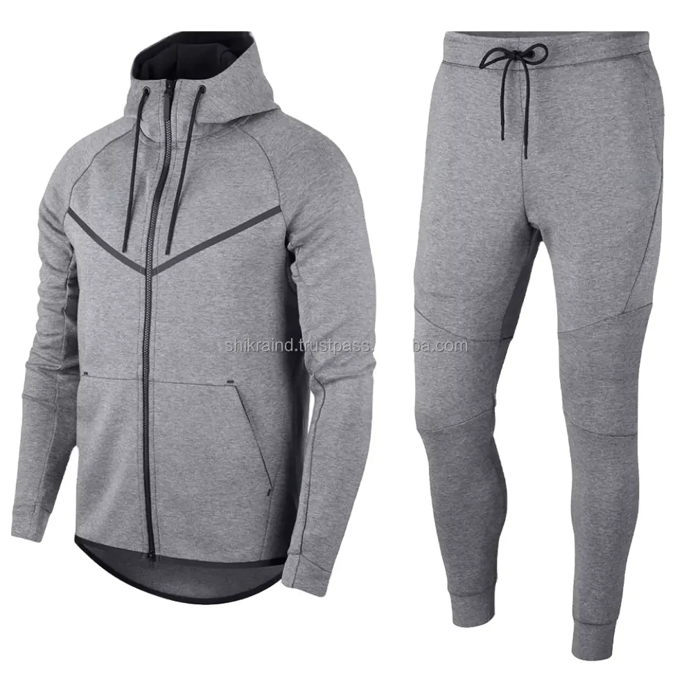 New design muscle tracksuit pants Full Zip Up Hoodies men Polyester tech fleece two pieces Sportswear jogger tracksuits
