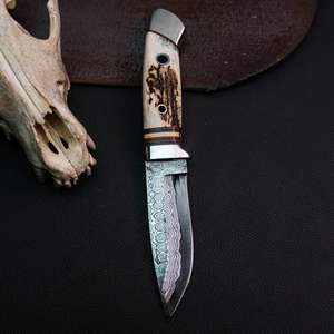 มีดล่าสัตว์ด้ามไม้โรสวูด แบบตะขอ ขนาดสั่งทำพิเศษ ทำด้วยมือ ใบมีดดามัสกัส แบบใบมีดตายตัว สำหรับกิจกรรมกลางแจ้ง - Product Image 4