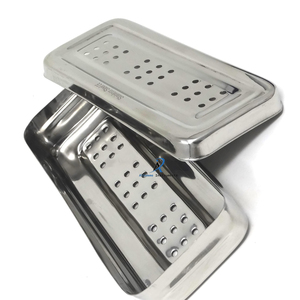 Boîte de plateau d'instrument de stérilisateur dentaire avec le boîtier en acier inoxydable autoclavable de couvercle verrouillable pour les outils oraux d'implant chirurgical - Product Image 4