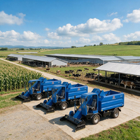 Camion ramasseur de fumier diesel à quatre roues, véhicule de nettoyage de fumier pour petites exploitations agricoles, adapté aux fermes de vaches, de bovins, de porcs et de moutons