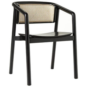 <b>Rattan</b> Hand Woven Cane <b>Dining</b> <b>Chair</b> Solid Wood Material Black Color Modern Design for Cafe Home Restaurant <b>Dining</b> <b>Chair</b> - Product Image 1