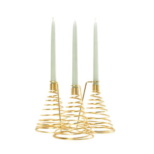 เชิงเทียนเหล็กโลหะสีทองดีไซน์สวยสำหรับตกแต่งบ้านเทศกาลคริสต์มาส - Product Image 1