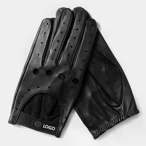 Gants de conduite en cuir véritable de haute qualité, durables et confortables, antidérapants, avec logo personnalisé - Product Image 1