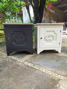 Classic French Rustic Solid Wood Dining Table Set Natural Dark Grey Painted Legs Sturdy Space-Saving for Home Entry Living Room - Product Image 6