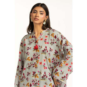 Conjunto de Dos Piezas IUSTTS-1200 Estilo Bohemio para Mujer, Lino Crepé Estampado, Incluye Top, para Primavera/Verano, Talla XXS - Product Image 1