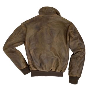 Cazadora Bomber de cuero desgastado para hombre Cuero genuino de estilo vintage con diseño clásico - Product Image 2