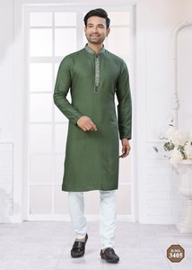 Kurta de broderie de style formel de Fabzone avec pour pantalon de polo - Product Image 3