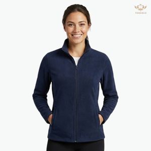Wholesale Custom <b>Women</b> Polar Fleece Jacket Full Zip Outdoor Winter Coat Soft Stand Collar Warm Cardigan OEM Factory - Product Image 3
