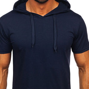 Sweat à capuche homme imprimé sur mesure en coton uni de haute qualité Débardeurs à capuche d'entraînement pour hommes Cut Off Gym sweats à capuche T.shirts 100% coton - Product Image 3