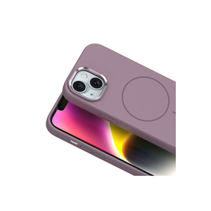 Coque en silicone gris lavande compatible MagSafe pour iPhone 14, protection avec cadre métallique pour l'appareil photo, modèle 7 Plus - Product Image 5